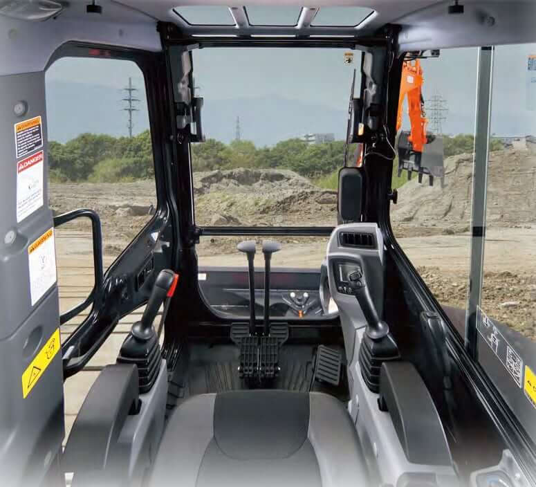 Kubota U35-4 Mini Excavator Cab Interior