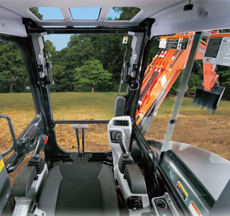 Kubota U55-4 Mini Excavator Cab Interior
