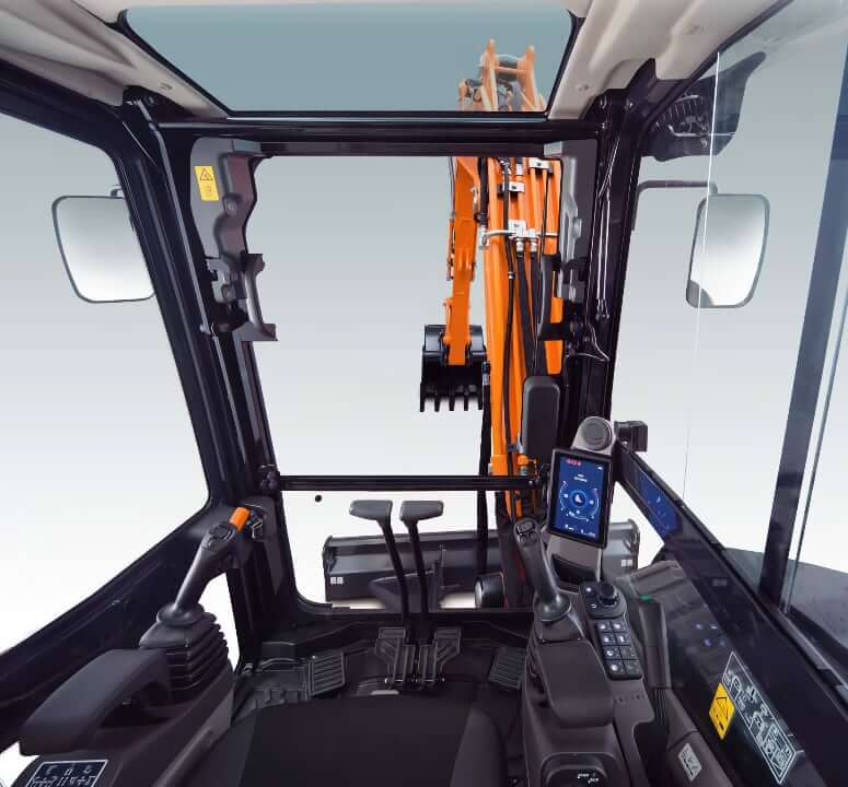 Kubota U55-5 Mini Excavator Cab Interior