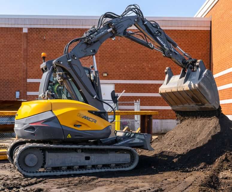 Mecalac 10MCR Mini Excavator with Loader Bucket