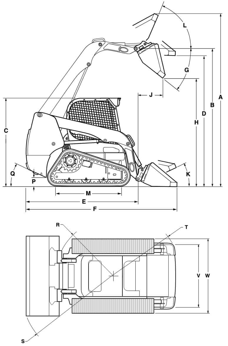 New Holland C227 Compact Track Loader Dimensions