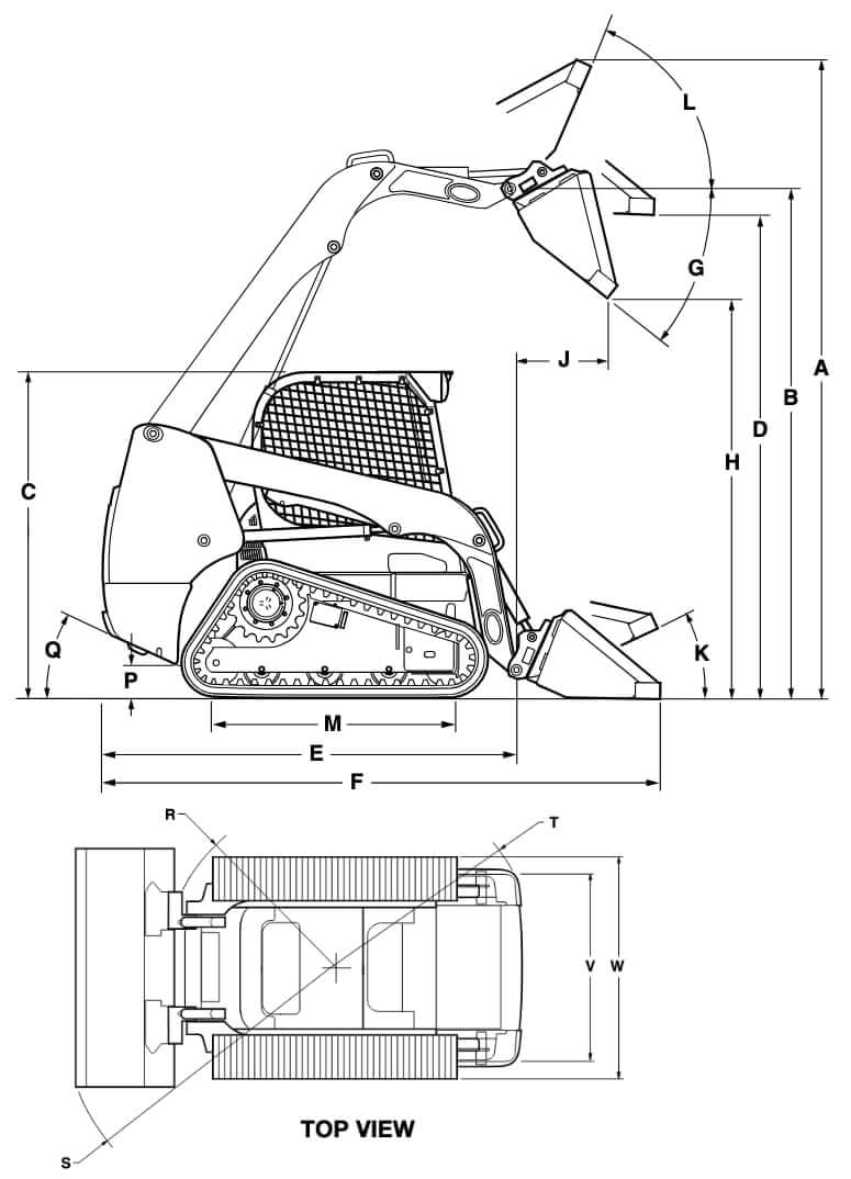 New Holland C234 Compact Track Loader Dimensions
