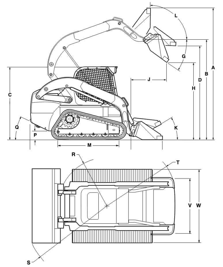 New Holland C345 Compact Track Loader Dimensions
