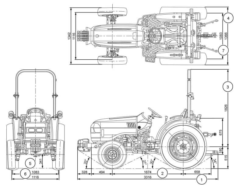 New Holland Workmaster 25 Tractor Dimensions