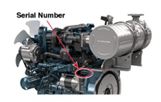 Serial Number on Kubota Engine 05 (CRS) Series