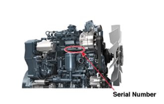 Serial Number on Kubota Engine 09 Series