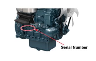 Serial Number on Kubota Engine WG1903 Series