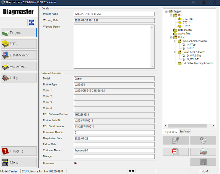 Diagmaster diagnostic tool for Kubota, Takeuchi, Hino machinery