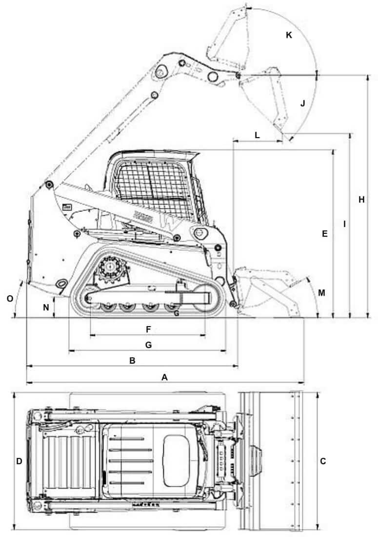 Wacker Neuson ST28 Compact Track Loader Dimensions